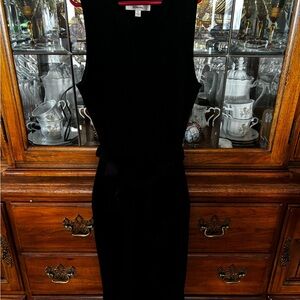 Black midi dress with waist tie!